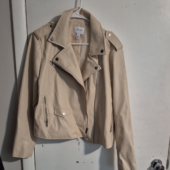 Nine West Beige Leather Jacket - Picture 1 of 2